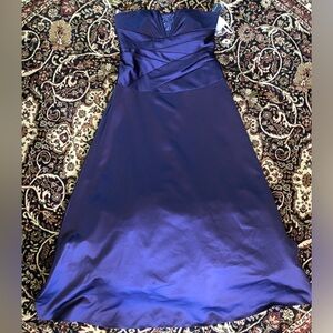 David's Bridal purple Ruched bodice A-line Dress strapless 14